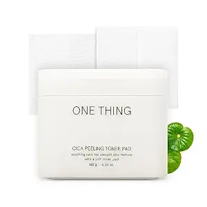ONE THING Cica Peeling Toner Pad 6.34 Oz, 65 Pads | Vegan Soothing Calming Exfoliating Purifying Hydrating Facial Cotton Toner Pads for All, Sensitive Skin, Pore Blackhead Care | Korean Skincare