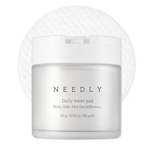 Needly Daily Toner Pad I Exfoliating Pads for Face with BHA & PHA(80 Pads), Deep Hydration, Pore Minimizer for Face, Centella, Tea Tree, High Volume Essence, Extra Large Cotton Pad, Korean Skin Care
