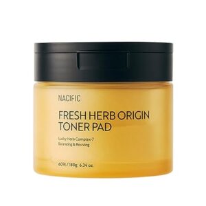NACIFIC Fresh Herb Origin Cotton Facial Pads - Toner Pads 60 sheets for Radiance Hydration Skin's moisture barrier pH balance Exfoliating Korean skincare for All skin types