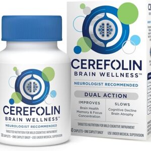Brain Wellness, Targeted Nutrition for Cognitive Support, Improves Memory, Focus & Concentration, L-Methylfolate, NAC, B12, Neurologist Recommended (30 Count)